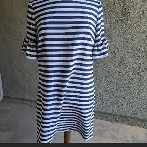 Navy and White Striped Dress